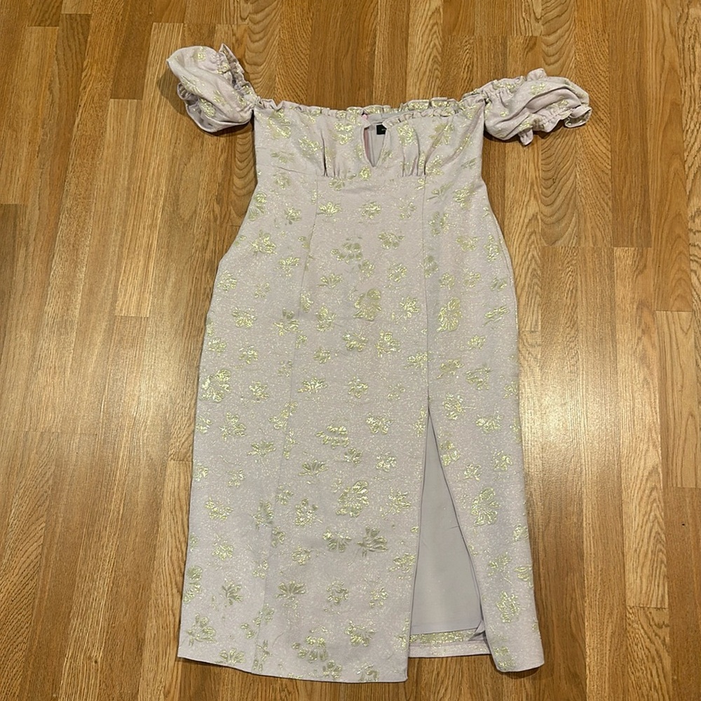 Majorelle Solandia Midi Dress in purple shimmer size XL brand new from revolve